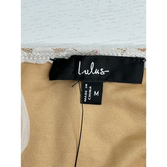 Lulus New! White Beige Lace Tie-Strap Bodysuit Sleeveless Sexy Going Out Date M - Picture 5 of 6